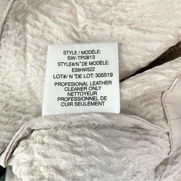 Helmut Lang Textured Silk High-Low Top with Leather Trim  size P - Picture 8 of 10